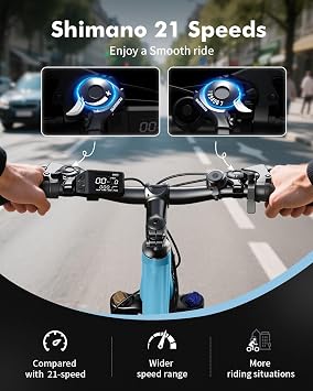 Qlife Racer Electric Bike for Adults - 21-Speed Mountain Lightweight Ebike with Peak 1000W Brushless Motor,48V 375Wh Removable Battery,26X2.1 Tire Step Over E-MTB,Up to 40 Miles Range