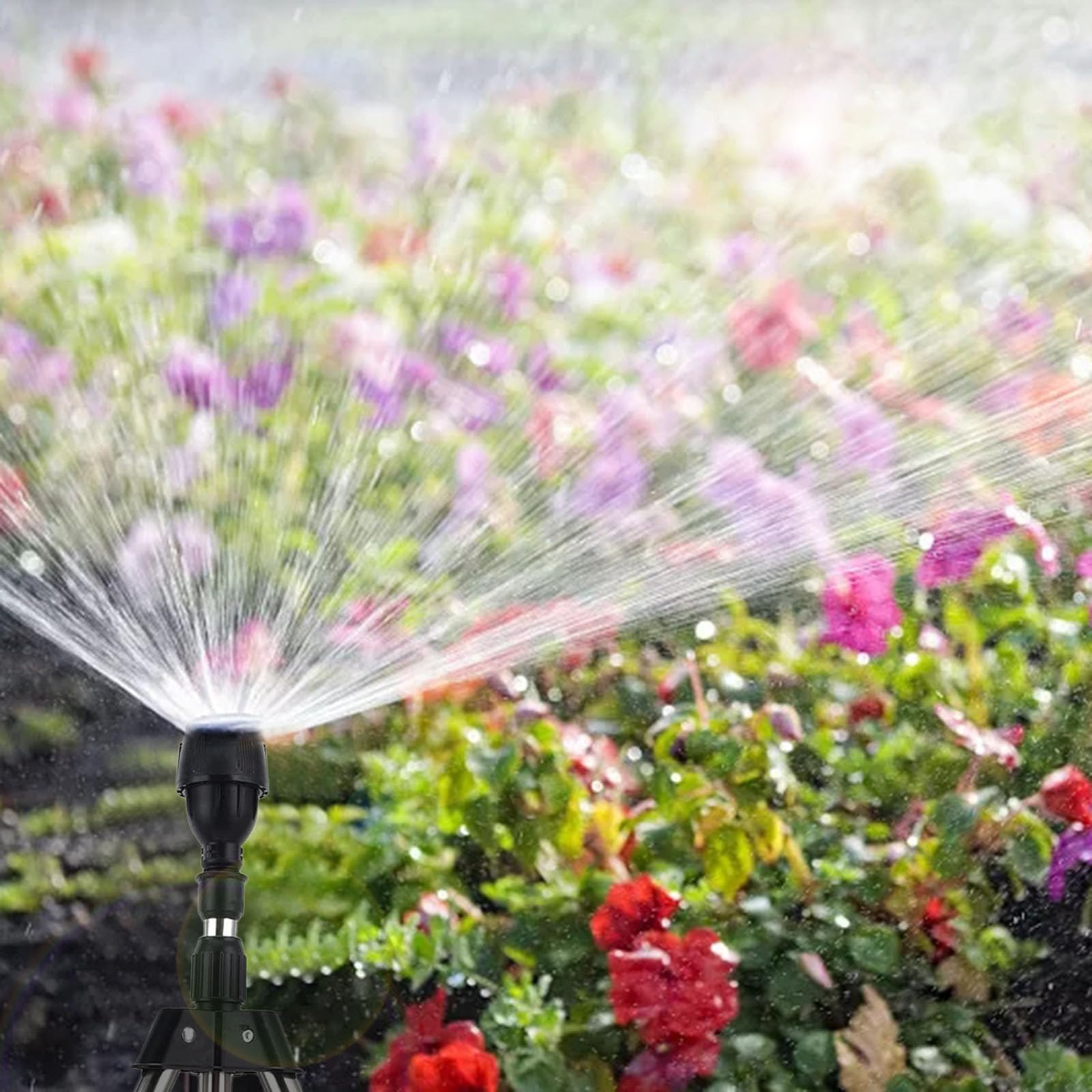 Spruzzatore Da Giardino A Percussione 360° Con Puntale In Metallo - Irrigatore Per Prati, Aiuole E Orti, Copertura Fino A 530 Mq, Raggio 15 M, Attacco 1/2 Pollice