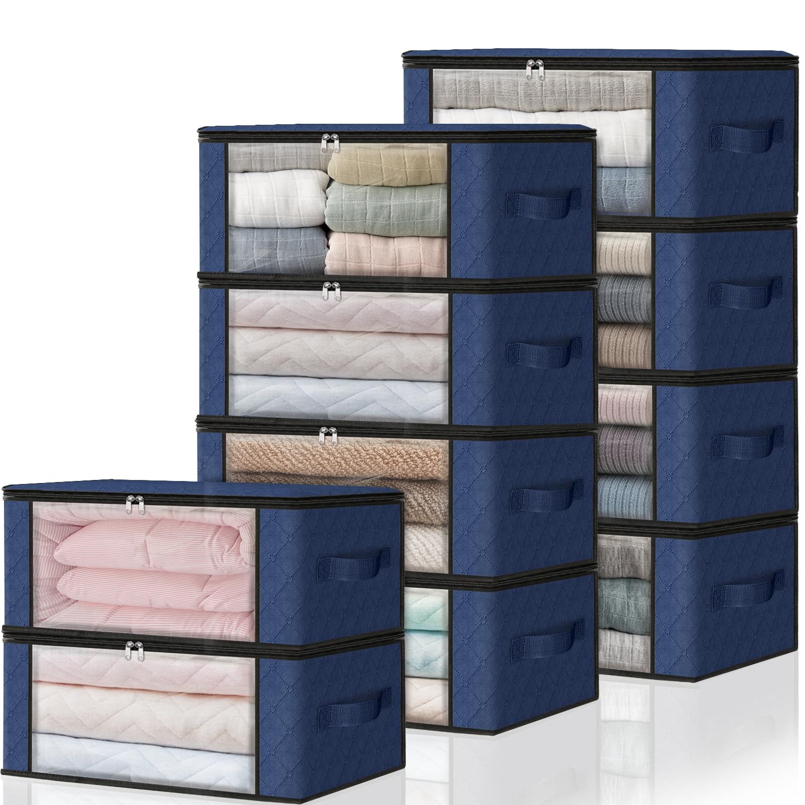 Bolsas de almacenamiento para armario y ropa de cama organizadores azules
