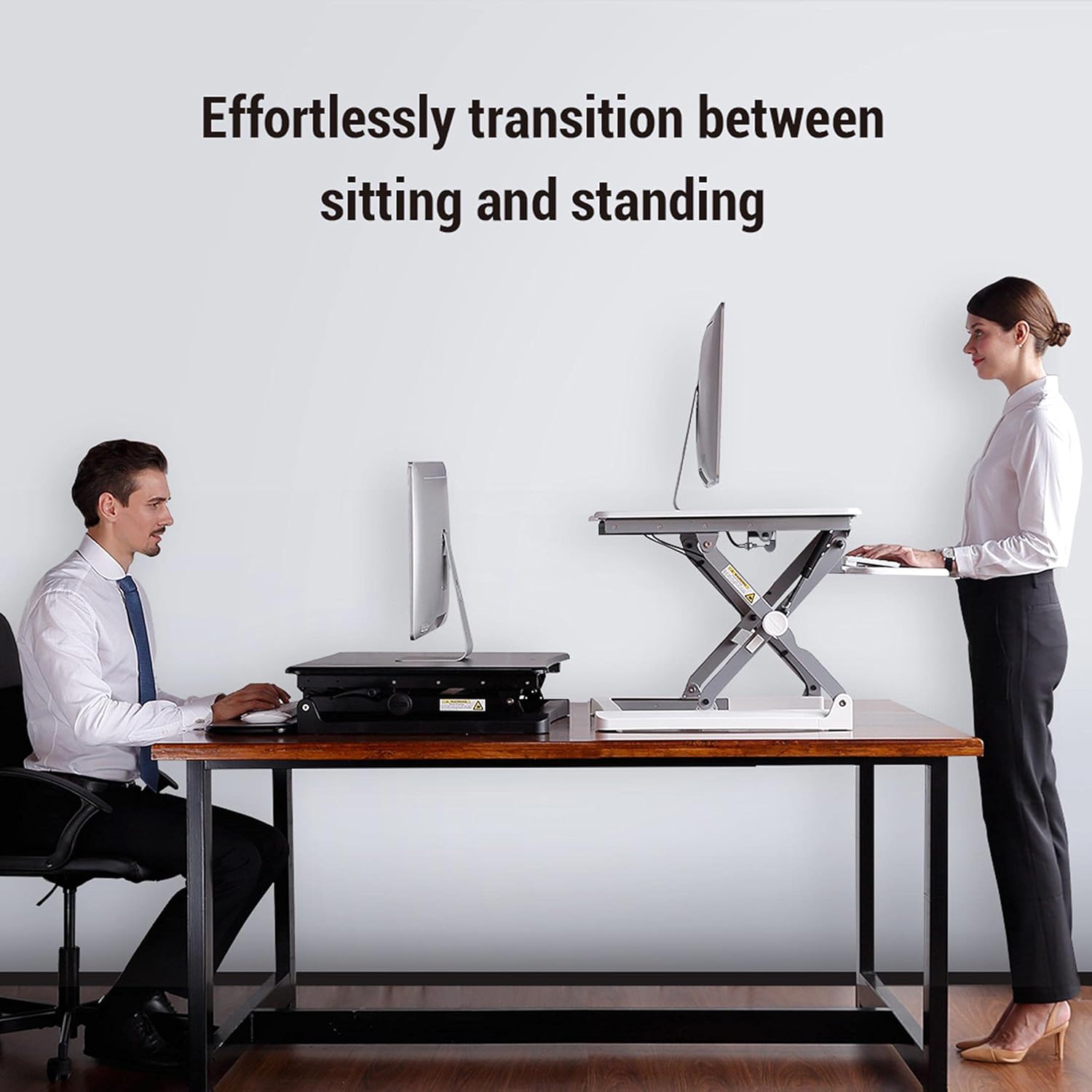 FlexiSpot Standing Desk Converter 35 Inch Stand up Desk Black Height Adjustable Desk Riser Sit Stand Office Desk Workstations for Monitor Laptop with Removable Keyboard Tray : Office Products