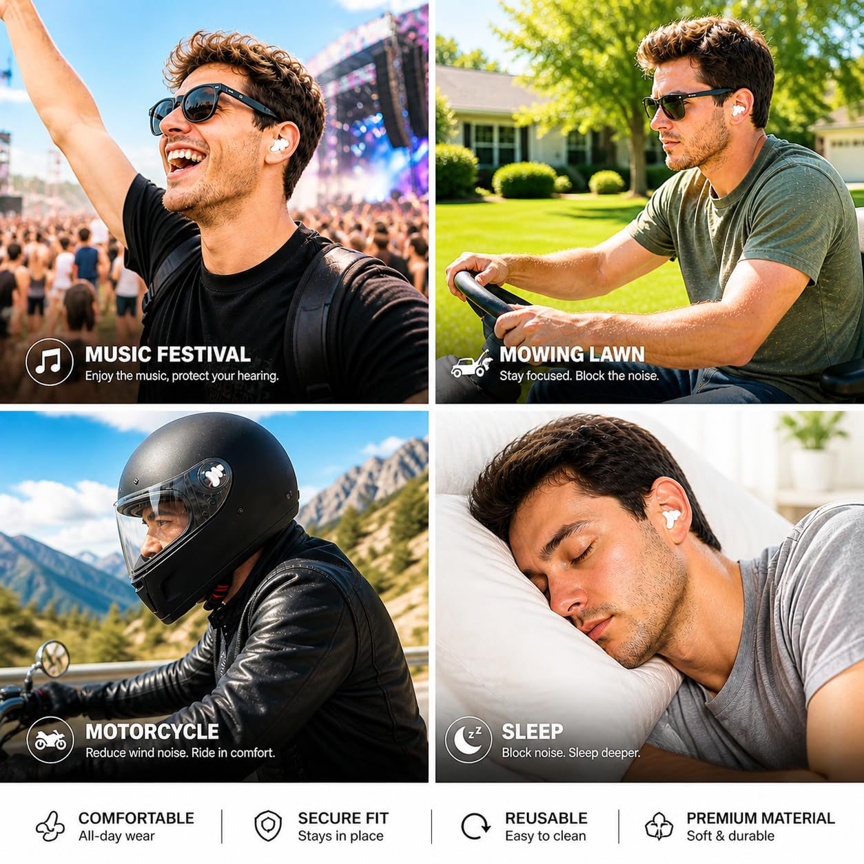 High Fidelity Ohrstöpsel für Konzerte, Festivals, DJs, Musiker & Motorradfahren - Wiederverwendbare Ohrstöpsel zur Geräuschreduzierung für klaren Klang Gehörschutz (bis zu 32 dB)