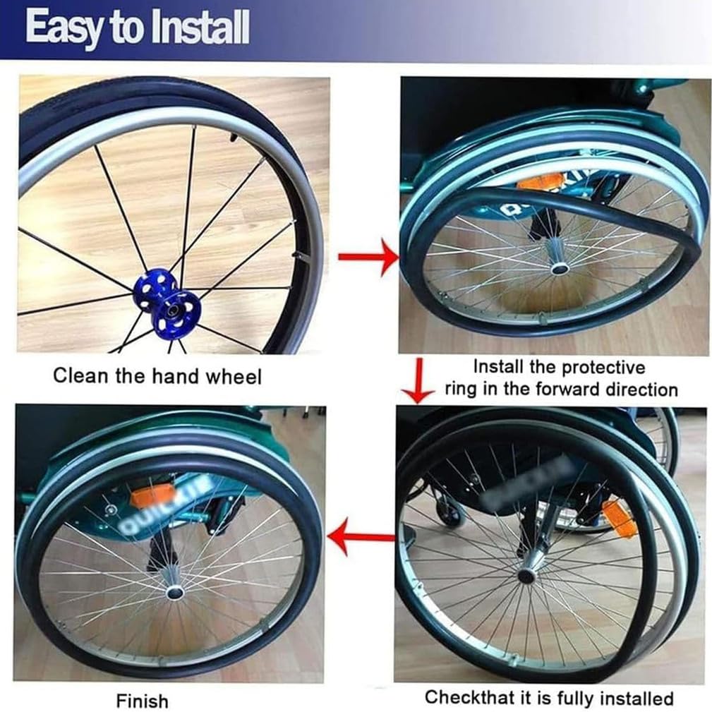 Copertura per sedia a rotelle, antiscivolo, resistente all'usura, 1 paio di accessori in silicone per sedia a rotelle, protezione durevole per ruote di sedie a rotelle