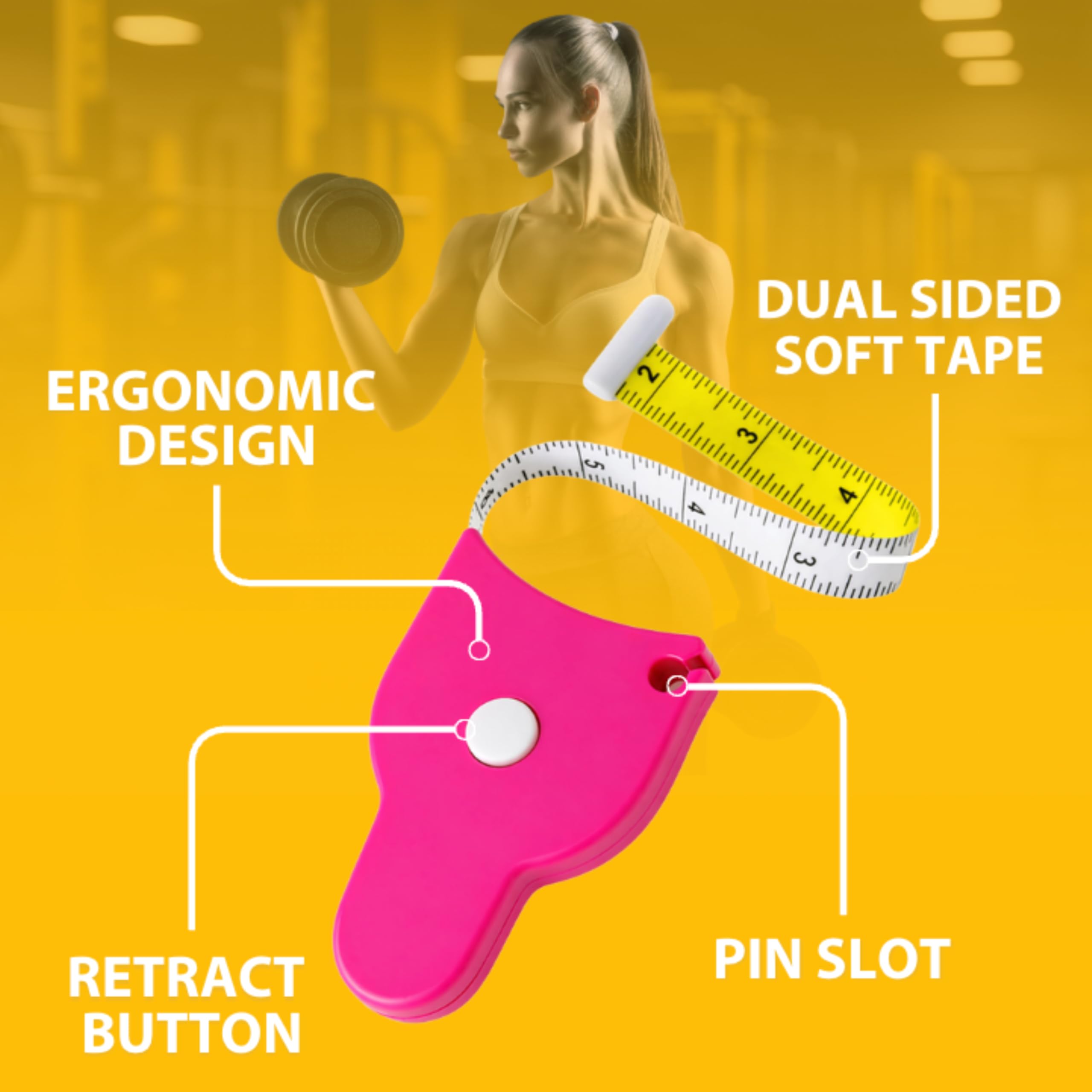 Perfect Body Tape Measure - 80 Inch Automatic Telescopic Tape Measure - Retractable Measuring Tape for Body: Waist, Hip, Bust, Arms, and More (Pink - 80 inch) — Amazon image 5