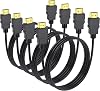 Cable HDMI 1.8m, Paquete de 4, Cable HDMI 4K Blindado | Cable HDMI para Computadora 4K@60Hz, 2K, 1080P con Ethernet/ARC, HDCP 2.2 para Monitor, Soundbar, TV Roku/LG, PS4/PS5, Xbox 1