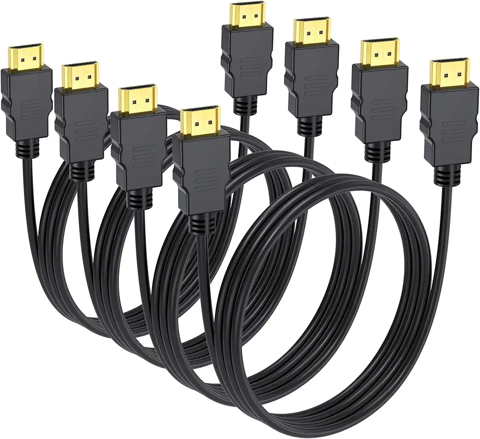 Cabo HDMI de 1,8 m, pacote com 2, cabo HDMI 4K para HDMI 2.0 para computador, monitor com HDR, Ethernet/ARC, cabo de TV HDCP 2.2-HDMI compatível com Soundbar, Roku/LG TV, PS4/PS5, Xbox