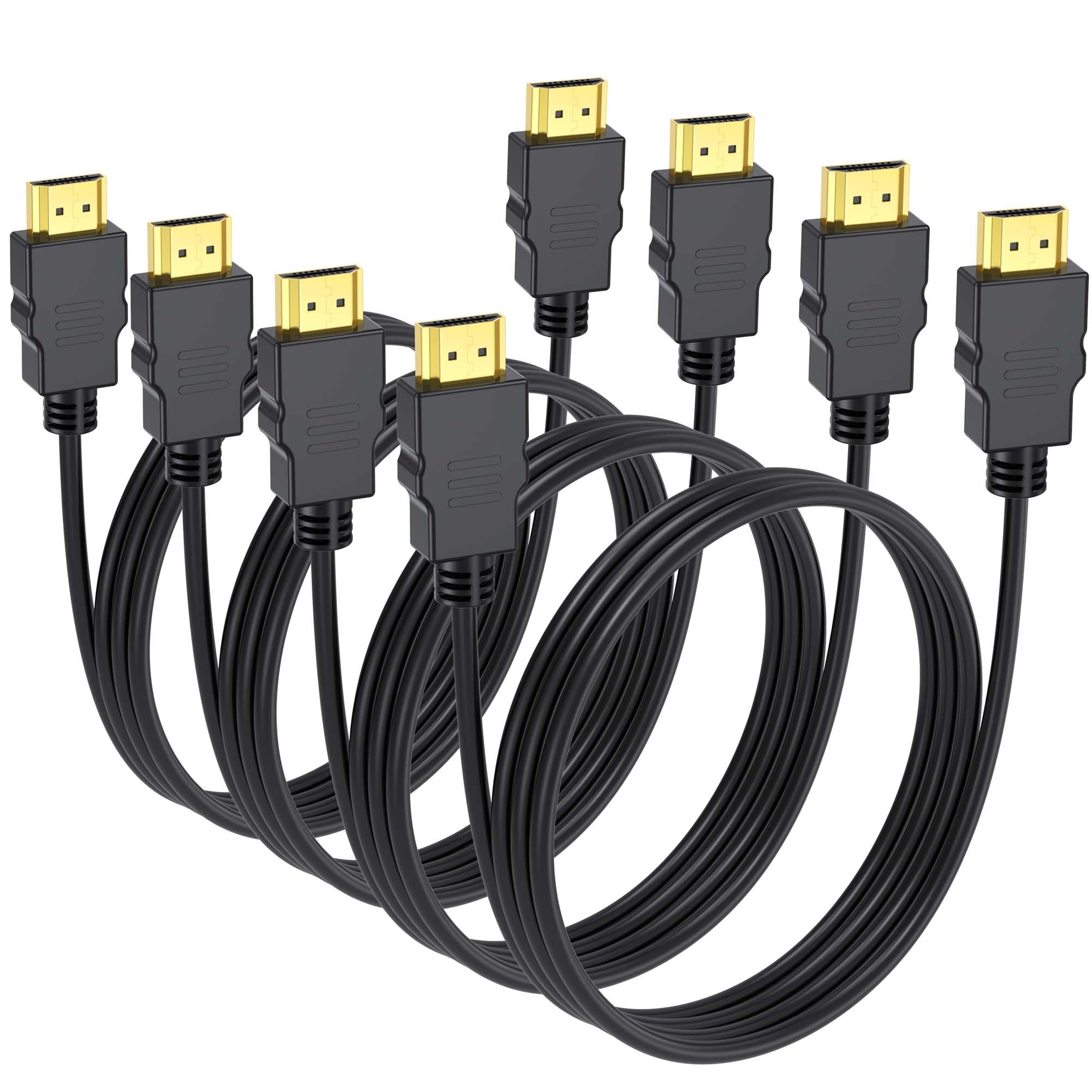 Paquete de 4 cables HDMI de 6 pies, 4K HDMI para computadora con HDR, Ethernet/ARC, HDCP 2.2-HDMI 2.0, cable blindado compatible con monitor, barra de sonido, Roku/LG TV, PS4/PS5, Xbox