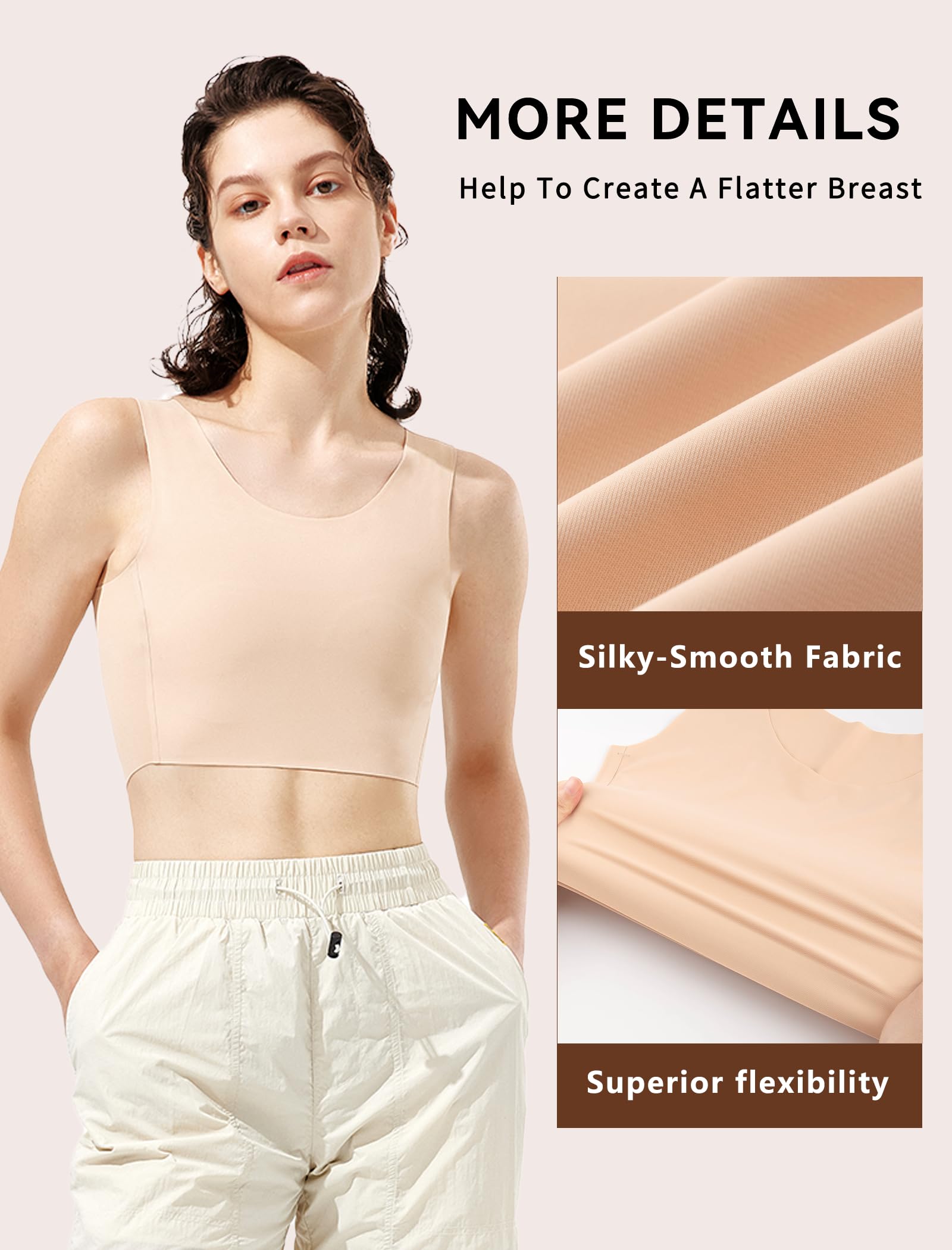 Chest Binder Trans FTM Transgender lekki oddychający bezszwowy biustonosz