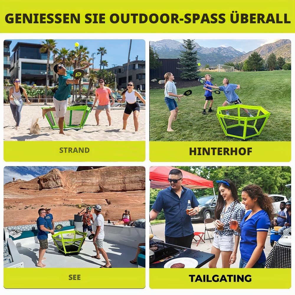 PaddleSmash - Outdoor-Spiele - Hofspiele - Strandspiele - Outdoor-Spiele für Erwachsene und Familie - Perfekt für Hinterhof, Strand, Heckklappe & Rasen