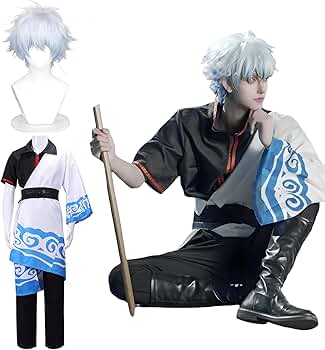 Amazon.co.jp: [神併良品] 坂田銀時 コスプレ ウィッグ付き 白