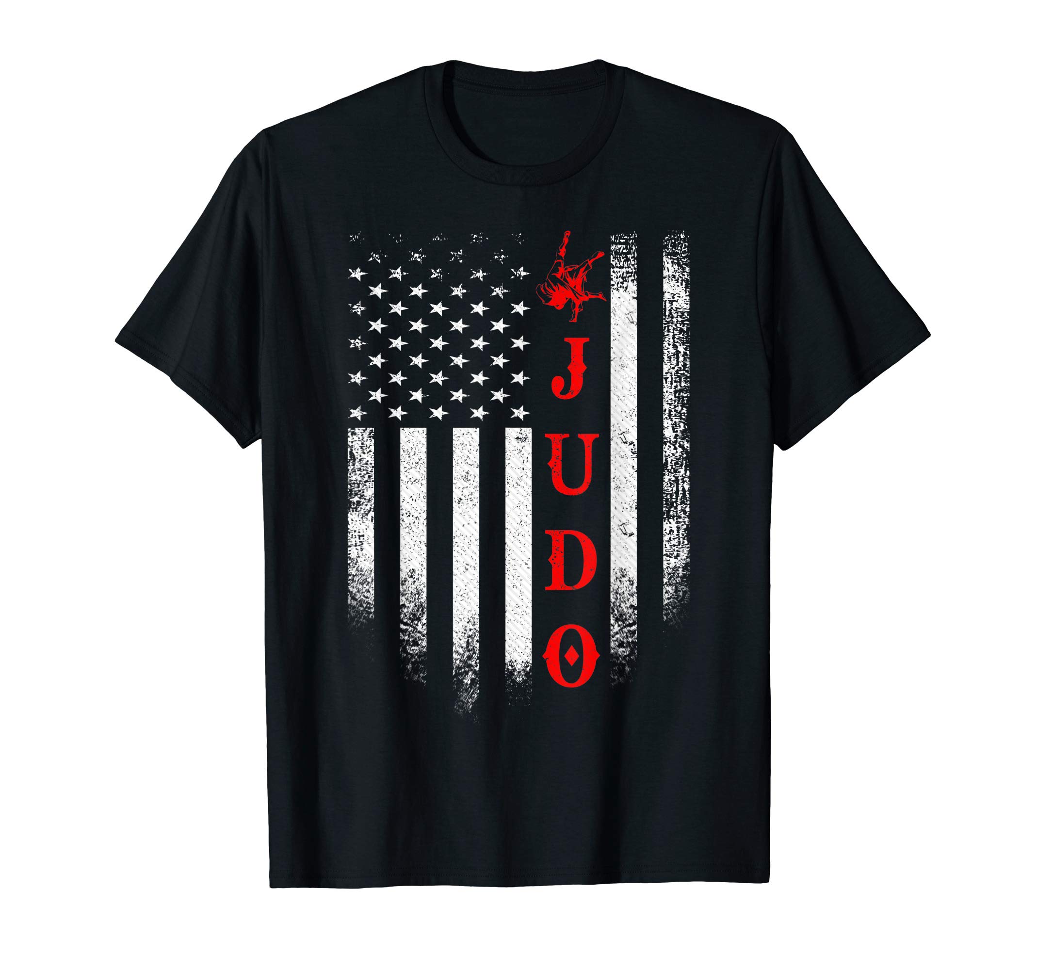 Vintage USA Judo American Flag Funny Martial Art Cool Gift T-Shirt