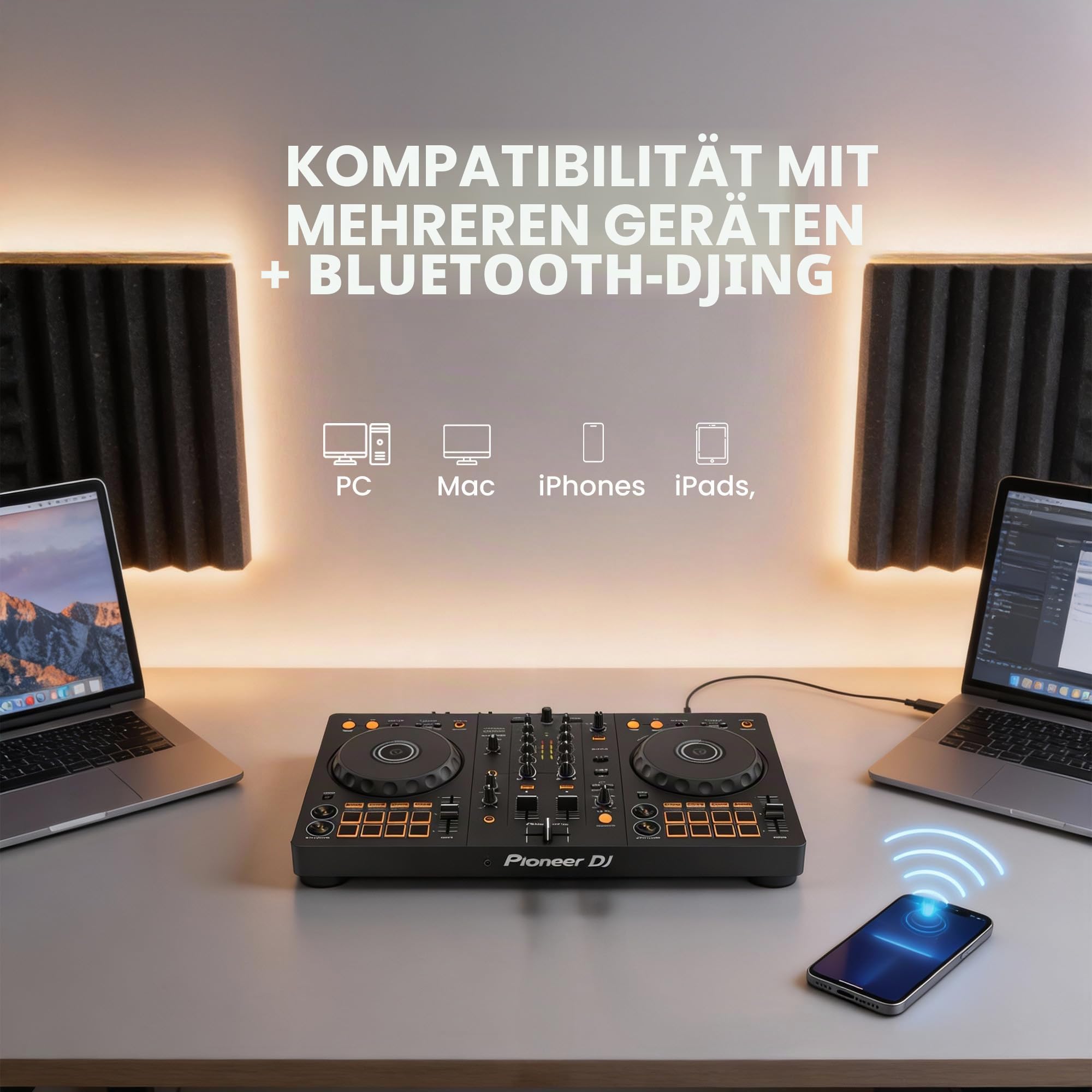 Pioneer DJ DDJ-FLX4 2-K-DJ-Controller – Schwarz Bundle mit Tragetasche und Austin Bazaar Poliertuch