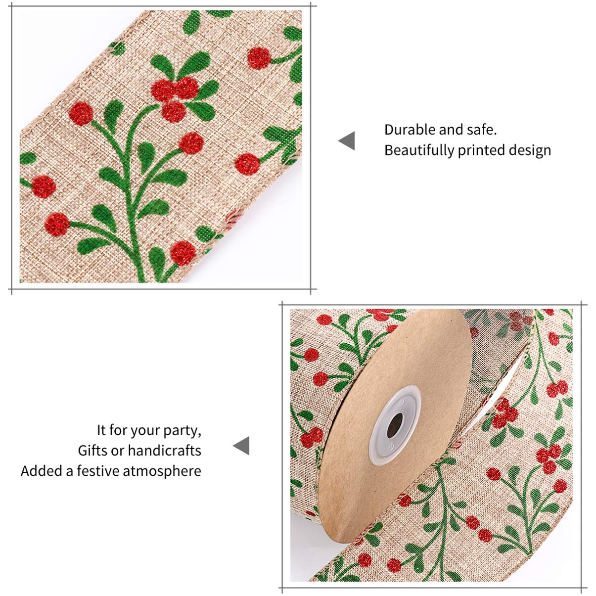 3rollen Weihnachtliches Dekoband Aus Metern Weihnachtsbaum-schleifenband Mit Klassischem Muster Für Bastelarbeiten Geschenkverpackungen Und Festliche Anlässe