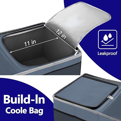 Miniatura 2 de Organizador de maletero con bolsa térmica integrada a prueba de fugas, organizador de carga plegable para SUV con tiras inferiores antideslizantes,