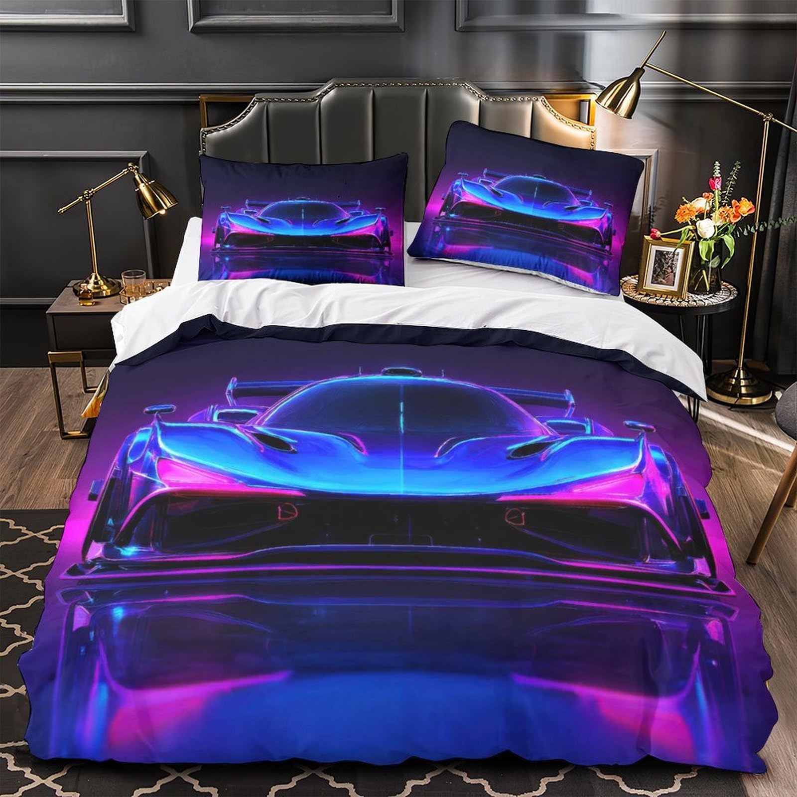 Parure de lit ancre nautique super king avec impression 3D haute définition