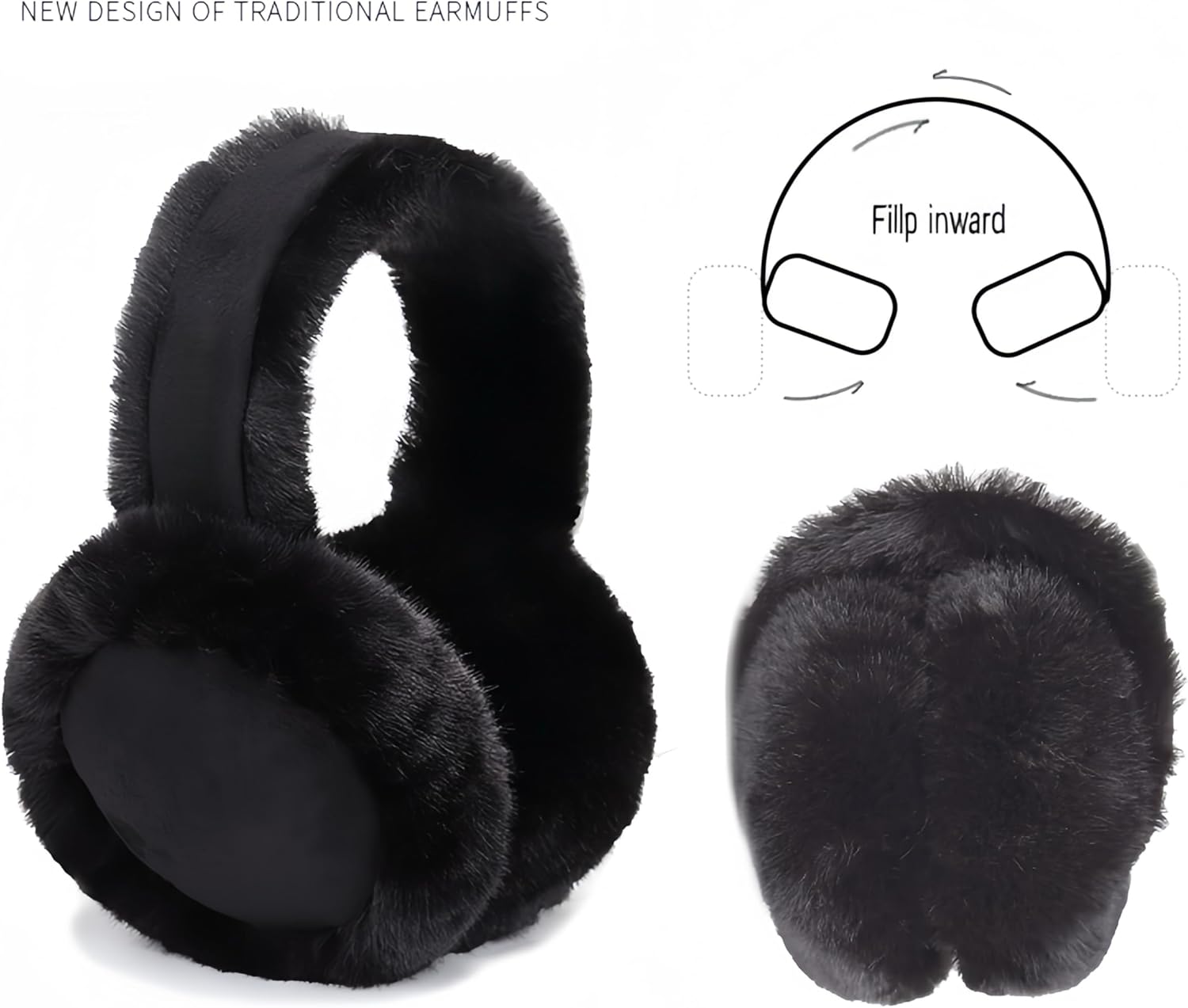 Winter Women Earmuff Foldable Ear Warmer Fluffy Ear Cover Outdoor Ear muffs - Image 5