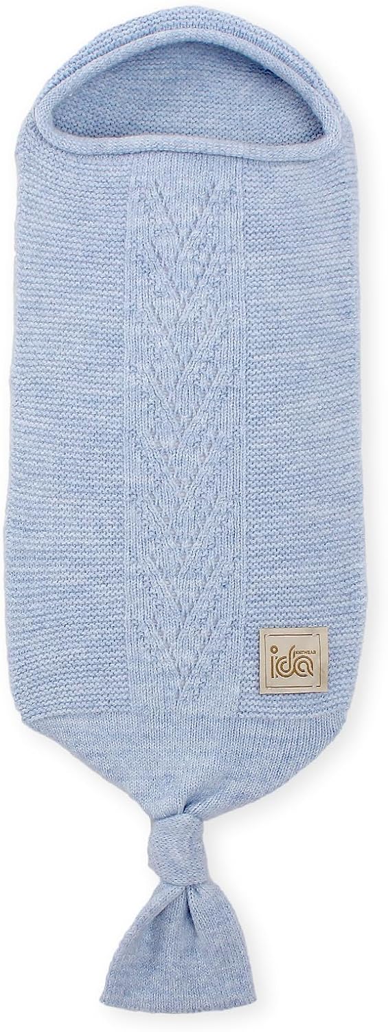Cocoon Baby Blanket – Soft Hattush Yarn Baby Swaddle Sack (Stone) - Image 5