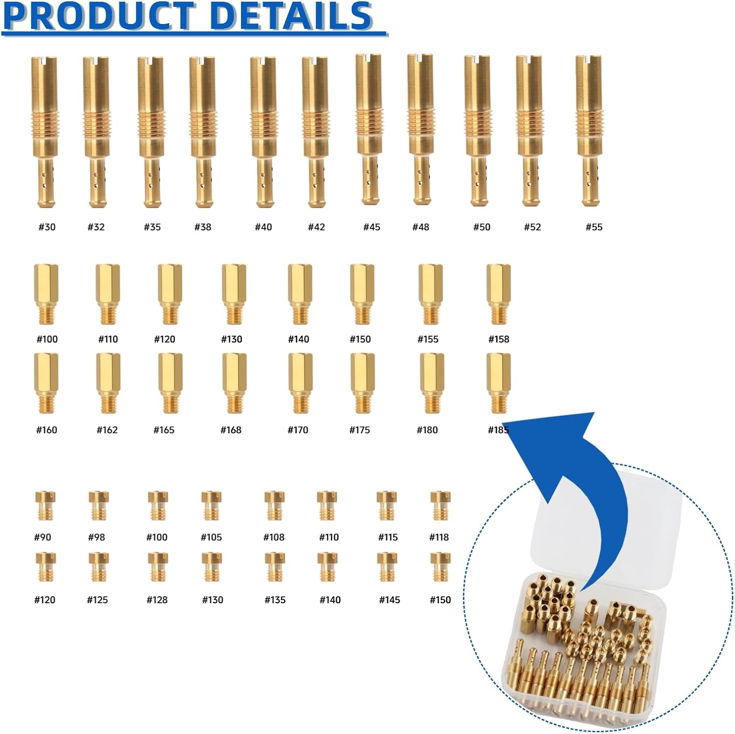 43Pcs Carburetor Jet Kit for Keihin Nibbi carb Main Jet and Pilot Slow Jet 99101-393 99101-357 N424-21