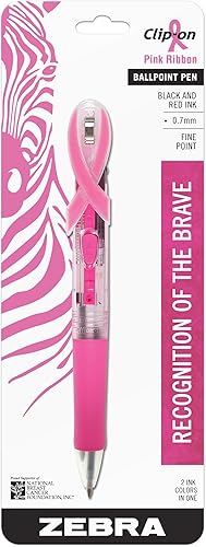 Miniatura 3 de Zebra Z-Grip MAX BOLD - Bolígrafo retráctil para concienciación del cáncer de mama, punta gruesa, 0.047 in, barril negro con cinta rosa, tinta