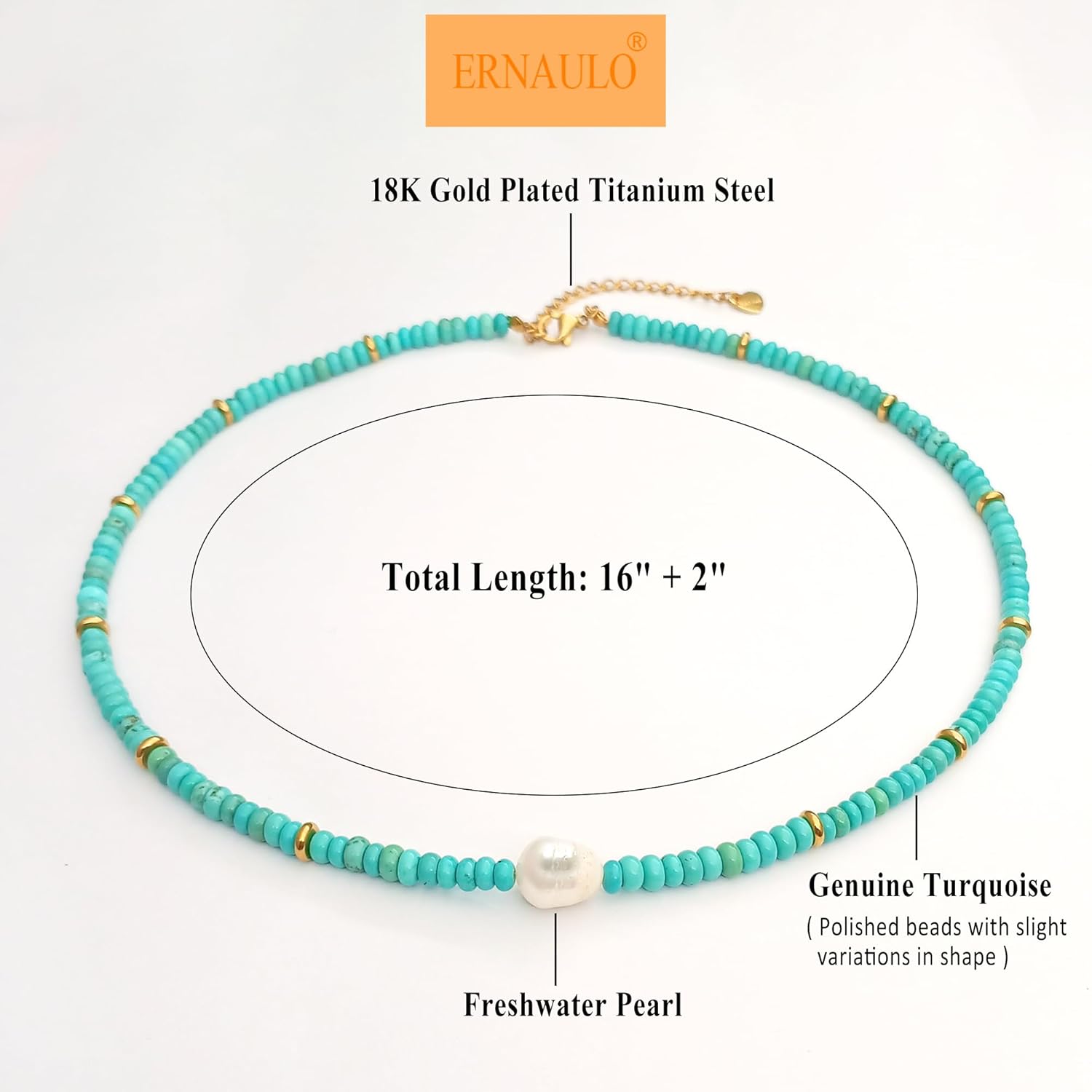 Beaded Necklaces for Women Gemstone Necklace with Freshwater Pearl Crystal Beaded Necklace Natural Stone Summer Beach Bead Choker Boho Necklaces for Women - Image 5