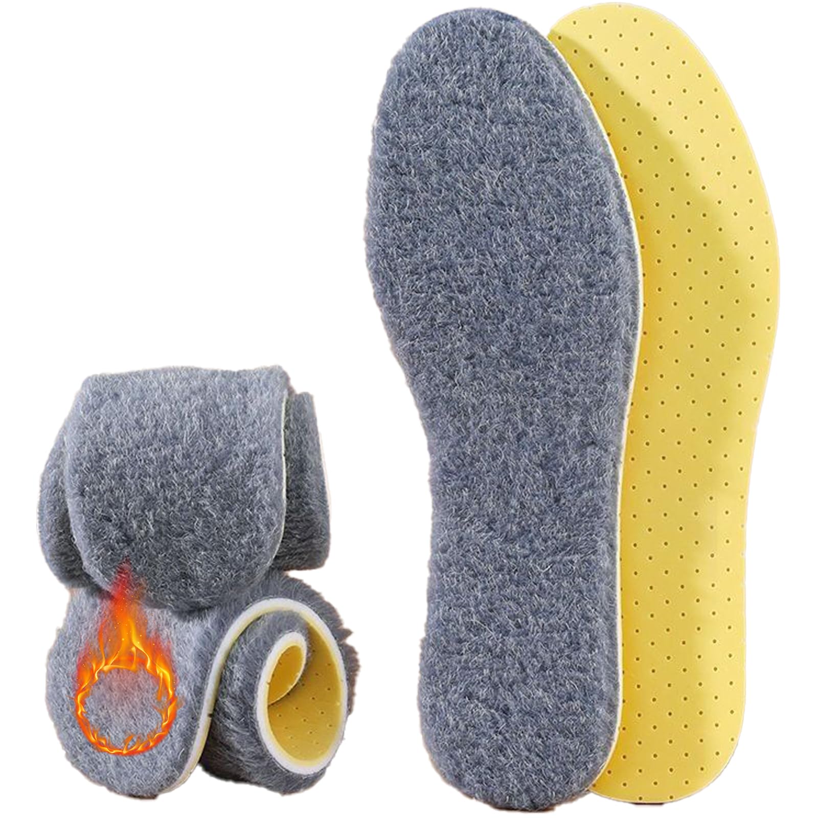 Solette Termiche Invernali Lana Calda Solette in Lana Naturale Soletta Scarpa inserti Solette Scarpe Termiche in Lana d'agnello Donna Uomo Adulto Adatto gli Stivali e Scarpe in Invernali Confortevole