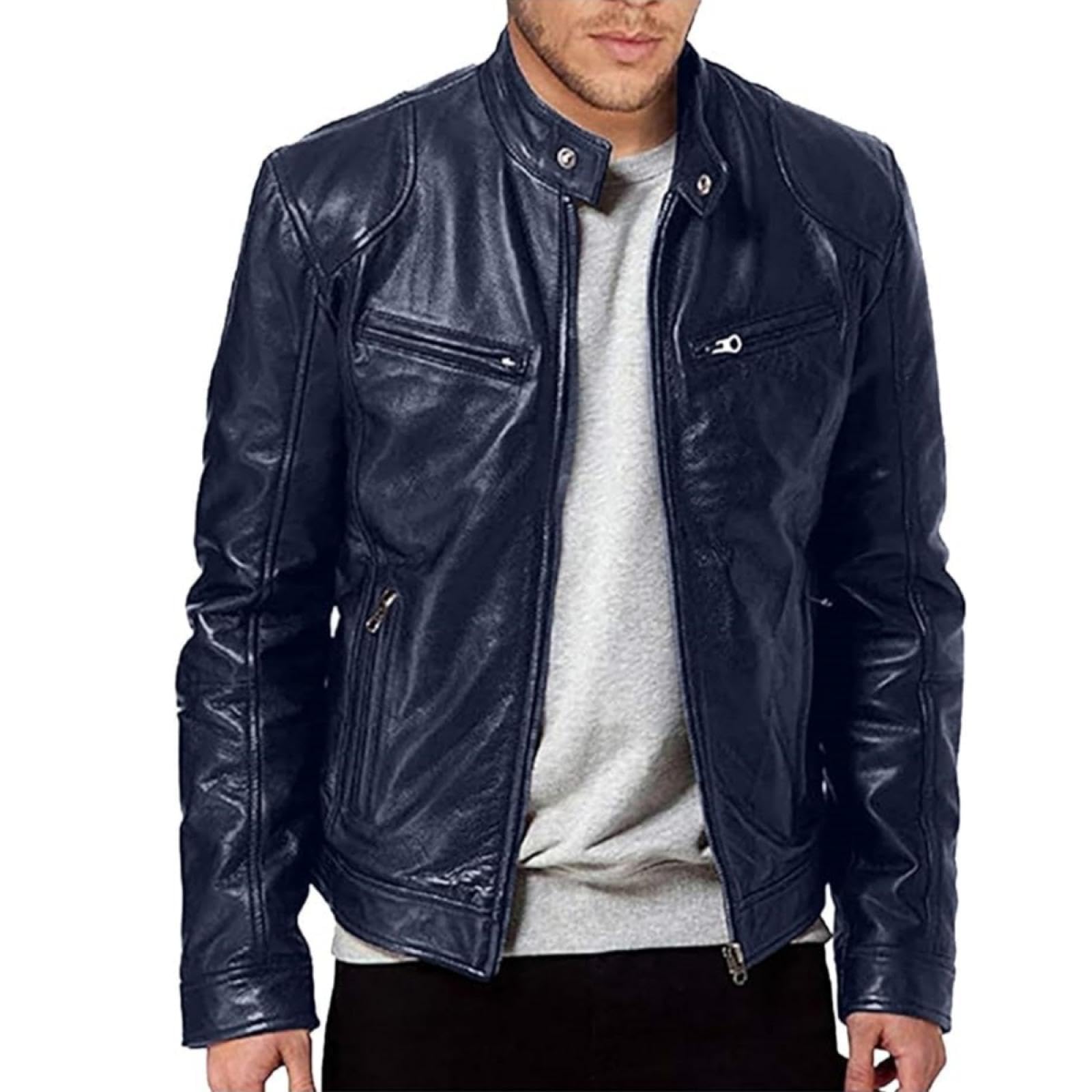 ダークブルーレザージャケット