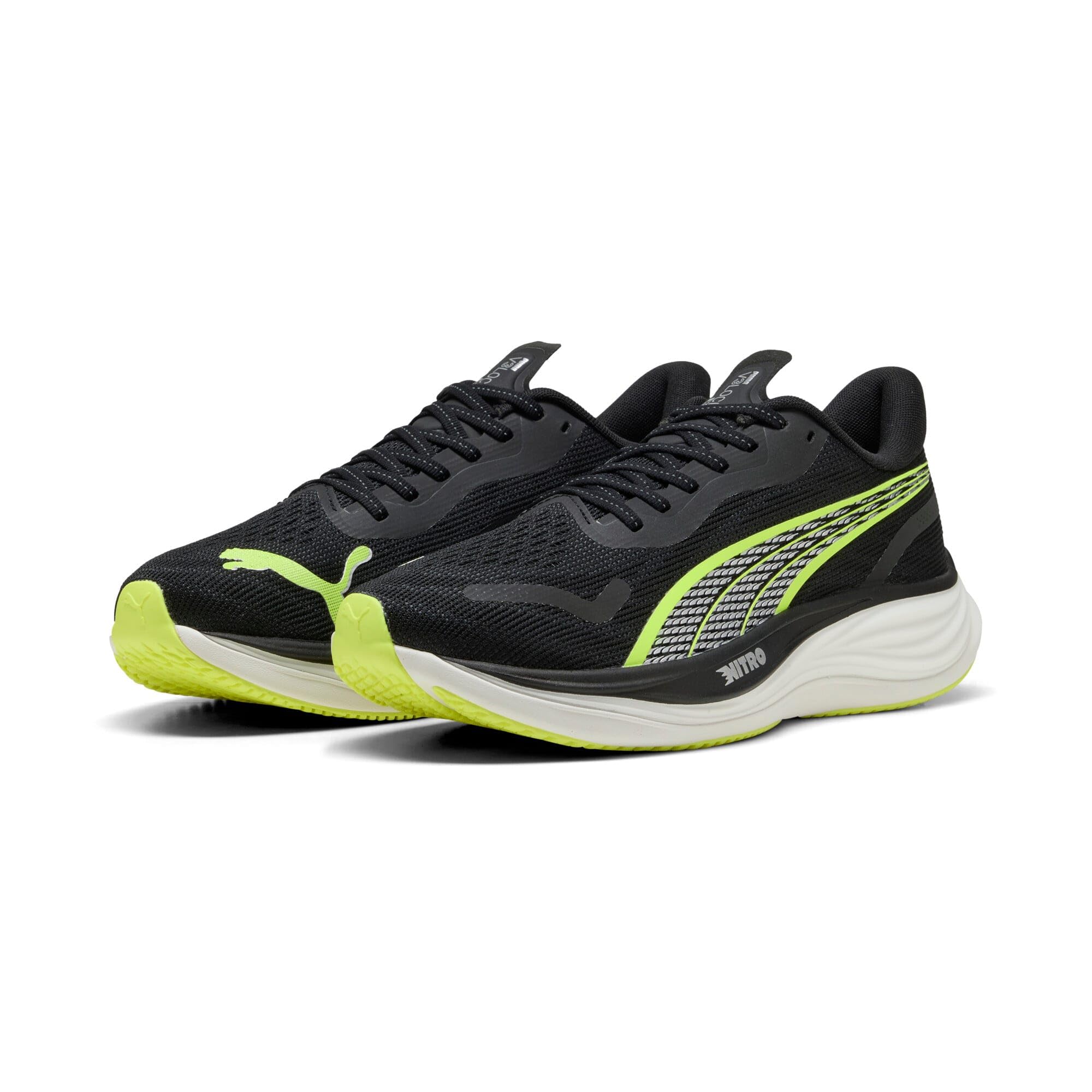 Puma Uomini Velocity Nitro 3 Scarpe Da Corsa Sneaker Neutral Puma Black-Yellow Alert - Nero
