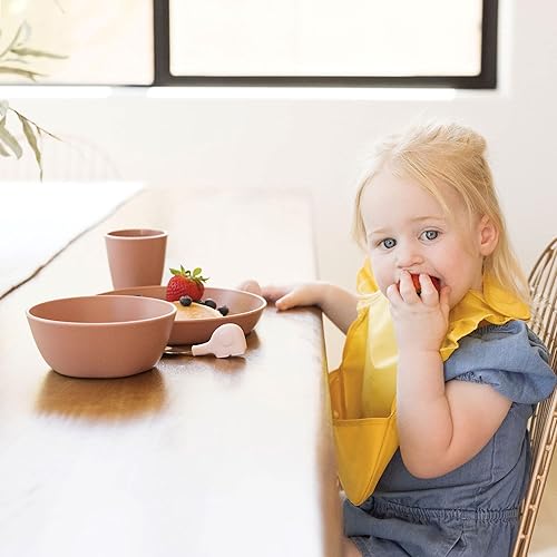 Miniatura 9 de Tiny Twinkle Vajilla - Juego de 3 platos, juego de tazas, platos y cuencos sin BPA para niños y niños pequeños, juego de vajilla de plástico de