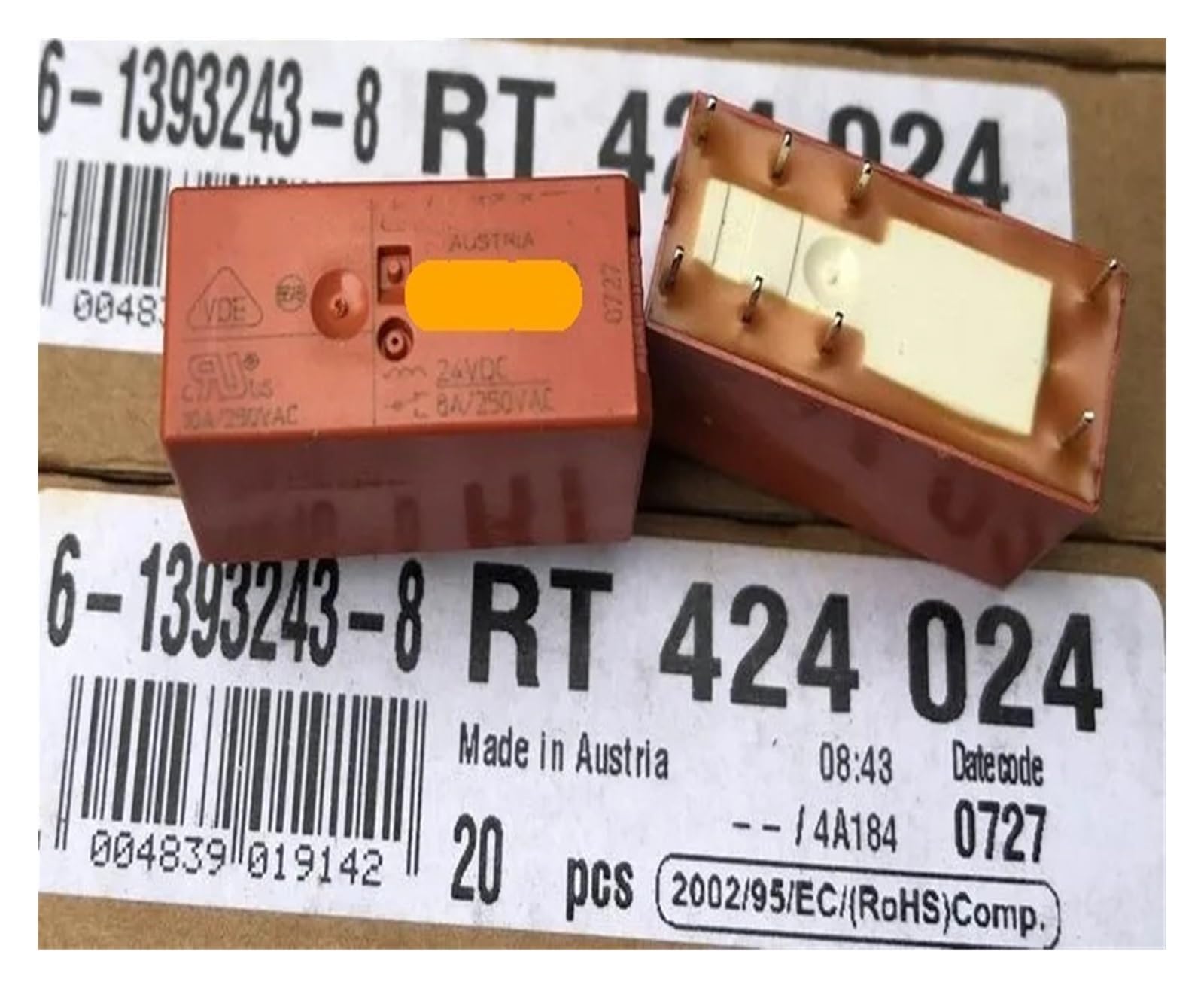 Relé RT424048 componente electrónico conmutador miniatura de 3 piezas 2