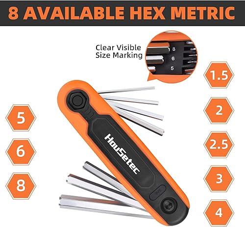 Miniatura 6 de Allen - Juego de llaves Allen  Juego de llaves hexagonales métricas y estándar SAE plegables Allen  2 unidades portátiles pequeñas Allen juegos de