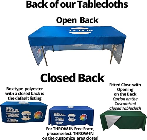 Miniatura 2 de Mantel personalizado con logotipo, mantel personalizado de 4 pies, 6 pies y 8 pies, para eventos de ferias, cumpleaños, bodas, aniversarios, ferias,