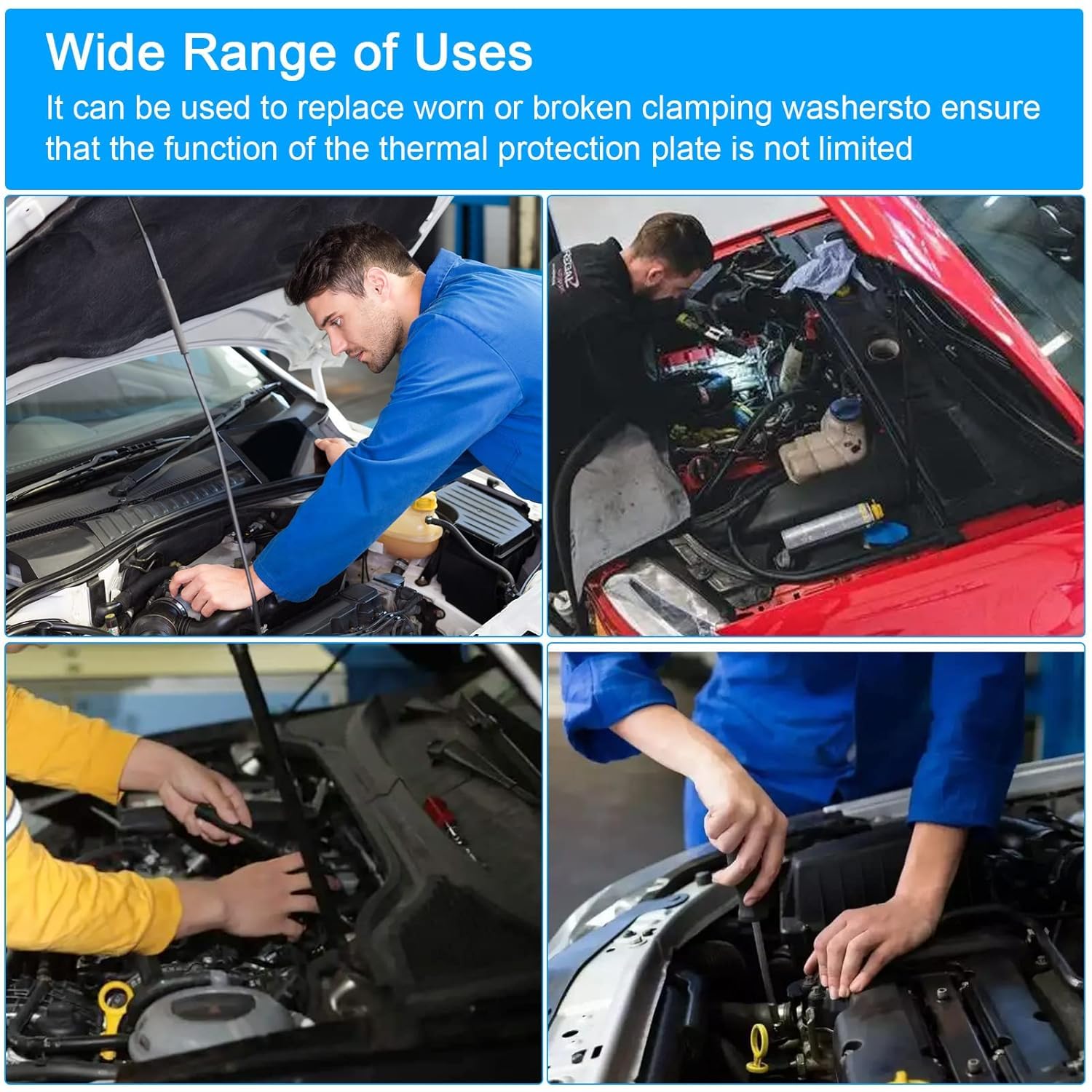 Zocipro 100Pcs Rondelle di Bloccaggio in Acciaio, Rondelle a Stella di Bloccaggio, Clip di Fissaggio Sotto Copertura Motore per Auto Varie (Due Stili)