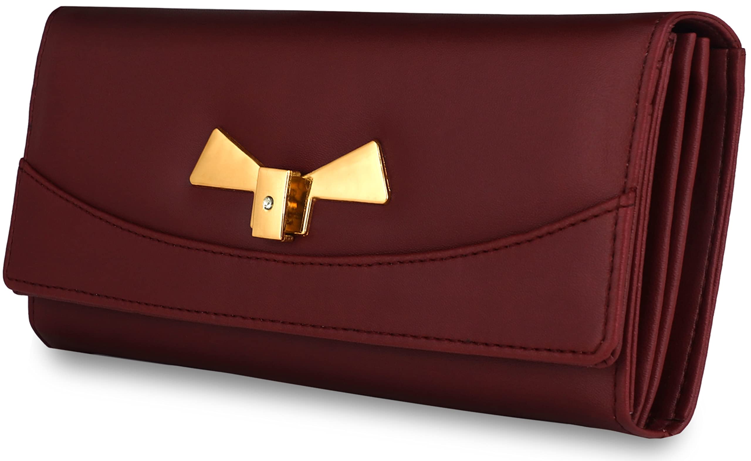 YESSBENZA Womens Synthetic Leather Hand Clutch Handbags Hand wallet Purses Bowtie Fitting Sangria Maroon (B08TM1J3BS) Amazon Price History, Amazon Price Tracker