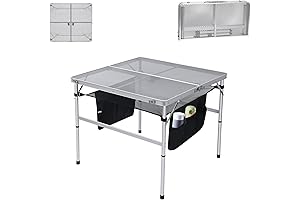 Nice C Folding Table for Grilling, Camping, Outdoor, Cards - Height Adjustable, Lightweight