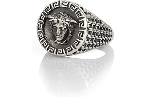 Medusa's Heirlooms: Serpentes' Gift Signet Ring Sterling Silver