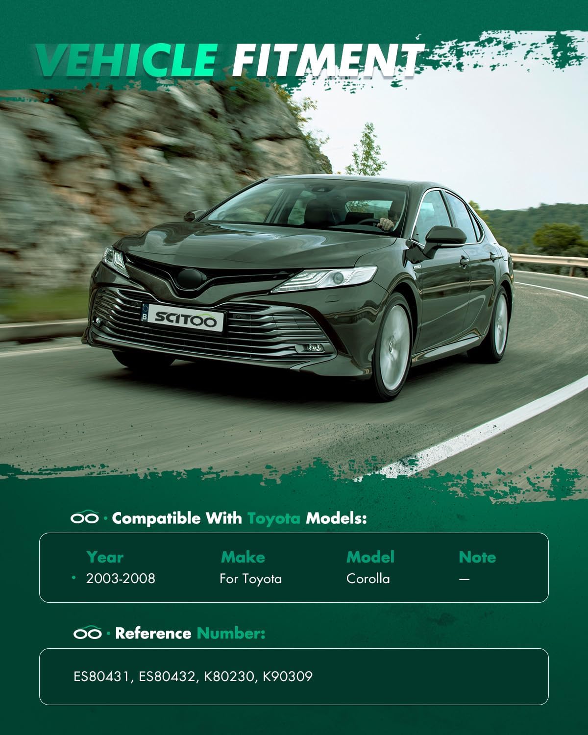 SCITOO 6pcs Suspension Kit 2 Front Sway Bar End Link 2 Outer Tie Rod End 2 Lower Ball Joint for 2003-2008 for Toyota Corolla K80230