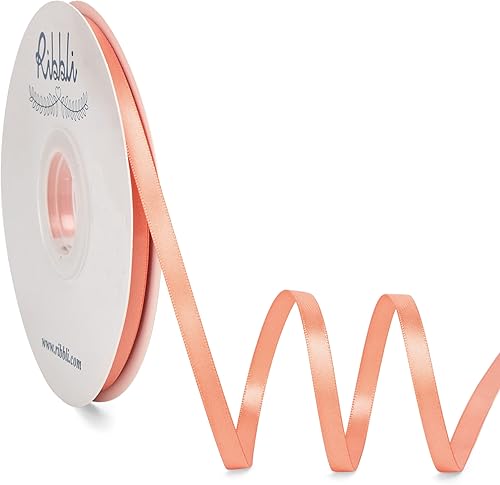 Miniatura 16 de Ribbli - Cinta de satén dorada de doble cara, 1/4 pulgadas x 50 yardas, cinta dorada para ramo de lazos, envoltura de regalos, decoración de boda