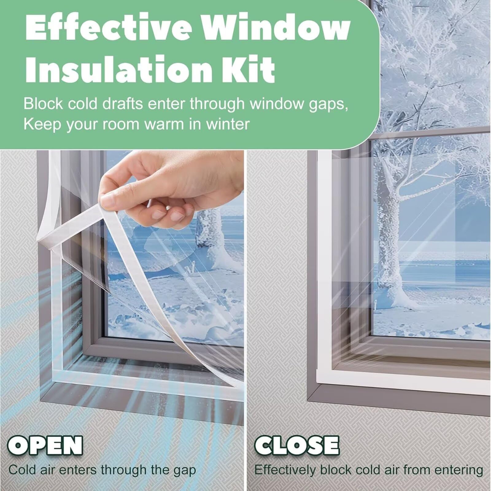 Fenster Isolierfolie 50x90 Cm Mit Klettband – Wärmedämmung & Schalldämmung Schwarz