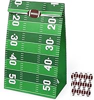 Abilat 24 Pack Football Party Treat Bags with Stickers - Sturdy Paper Goodie Bags for Sports Theme Birthdays & Game Day Favors