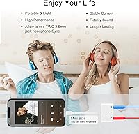 Vista 8 de Adaptador de conector de auriculares 3 en 1 dual de 0.138 in - Adaptador de audio y carga para auriculares - Divisor de auriculares para iPhone