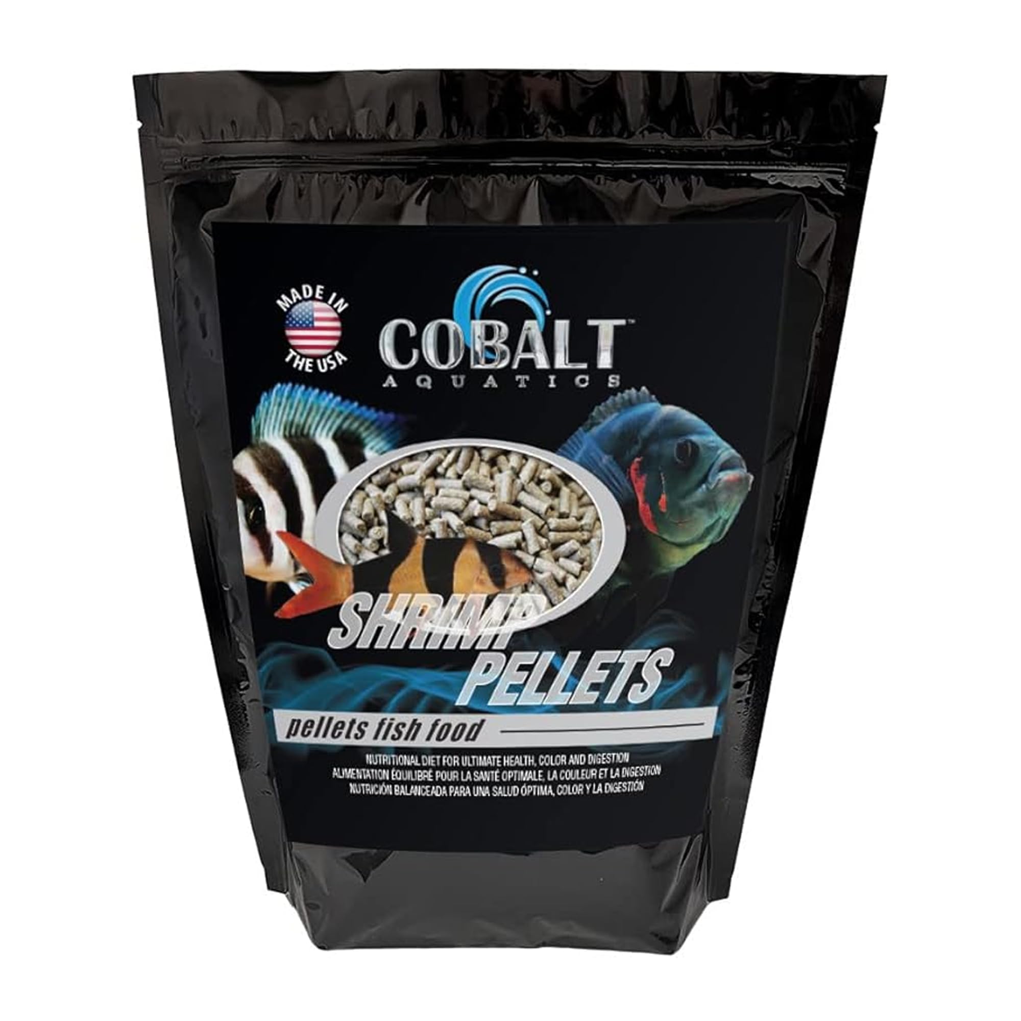 Cobalt Aquatics Shrimp Pellets, 8 lbs Resealable Bag - Sinking Food for Shrimp, Crayfish & Bottom Feeders - Supplement for Fish Tanks & Aquariums