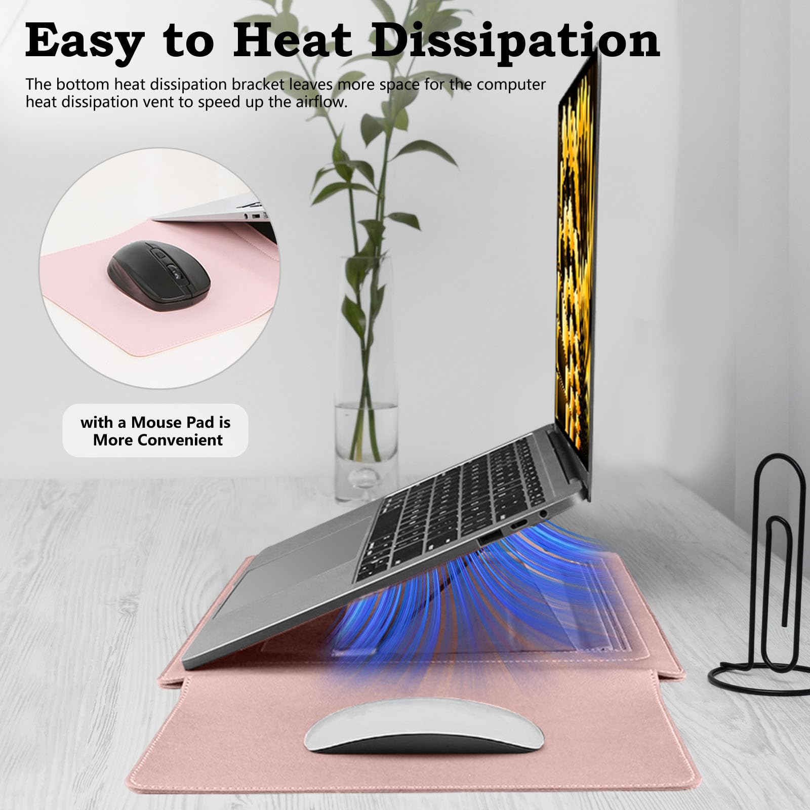 HaruYo Laptop Sleeve 15-16 Zoll Mit Standfunktion - Laptophülle Mit Zubehörtasche Für MacBook Pro, Dell, Lenovo (Grün)