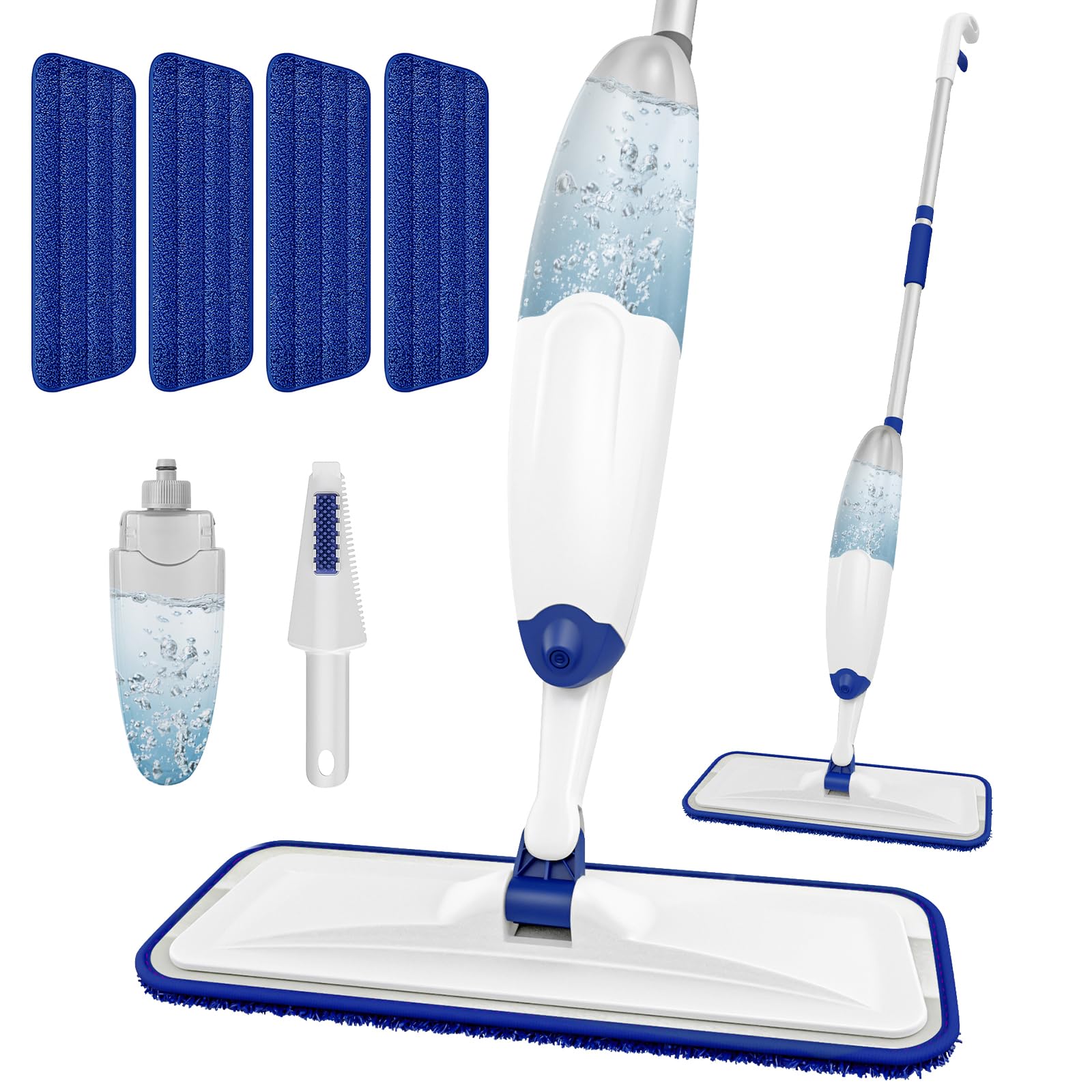 Microfiber Flat Mop with Sprayer for Floor Cleaning: Spray Wet Mop Compact