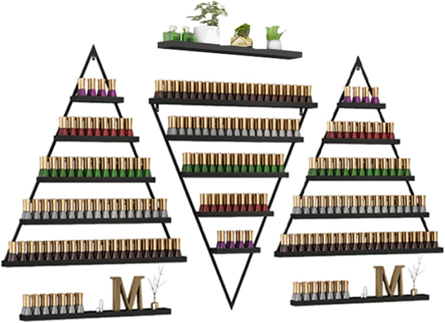 Metal 5 Tier Nail Polish Shelf Essential Oil Display Rack, Nail Salon Shop Iron Hanging Wall Triangle Display Rack Storage Shelf Perfume Shelf Cosmetic Cabinet 5 Tier Spice Rack Organizer Holds