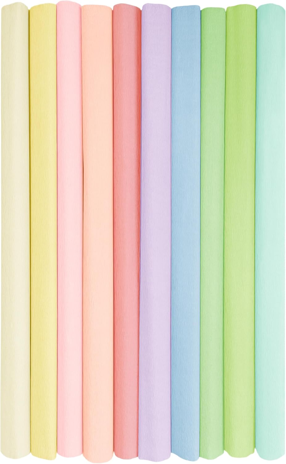 Interdruk - Crepe Paper Rolls for Kids, DIY and Decorations - Pack of 10 Reels (50cm x 200cm, 28g/m2) - 10 Pastel Colours Assorted