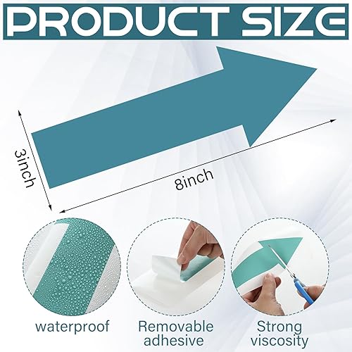 Miniatura 2 de Jetec 180 calcomanías de flecha direccional de 8 pulgadas, calcomanías adhesivas extraíbles para piso, vinilo impermeable, calcomanías de marcado