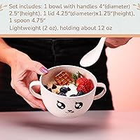 Vista 2 de Tazón de paja de trigo con tapa y cuchara, sin bisfenol A, cuencos para aperitivos, platos ligeros, reutilizables, aptos para microondas