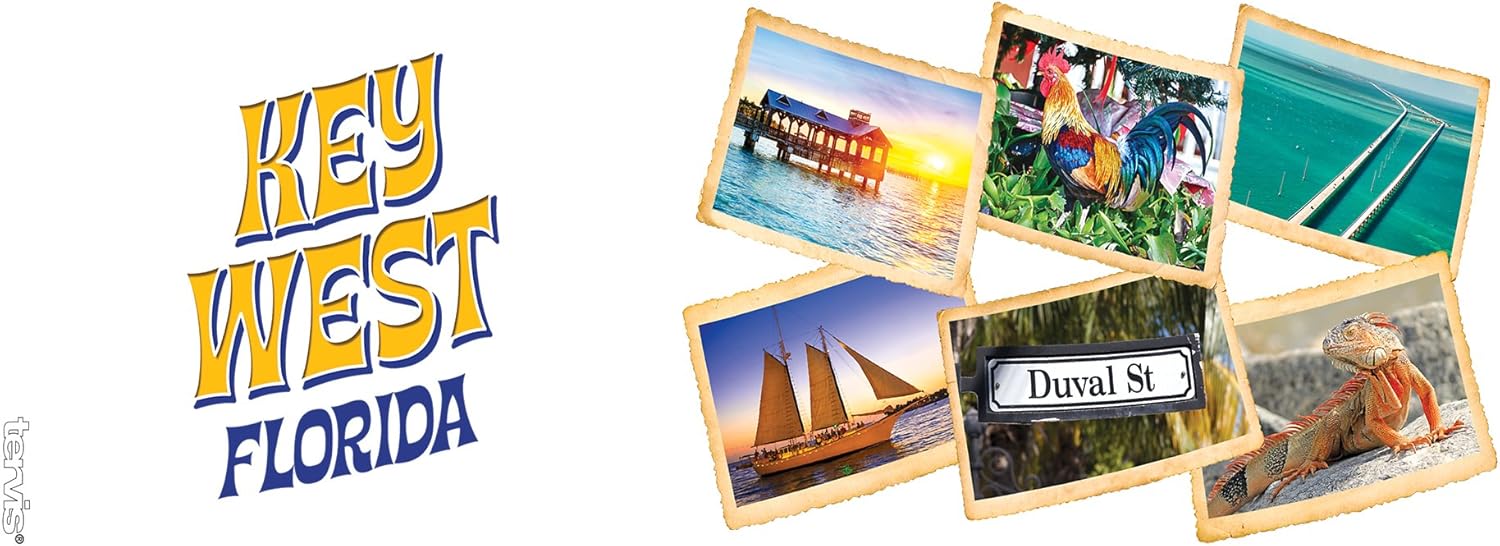 Tervis Florida - Key West Collage Tumbler with Wrap and Yellow Lid 16oz Mug, Clear - Image 2