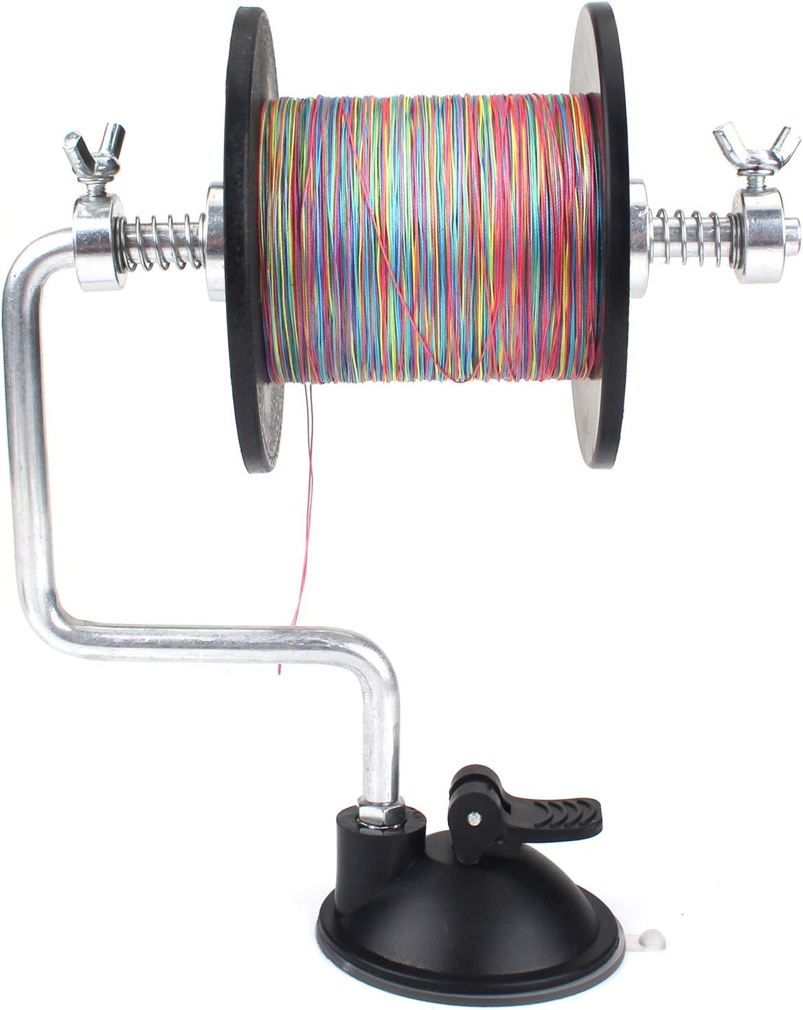 Portable Fishing Line Spooler Reel Winder Reel Spool Spooler System Tackle Silver Fishing Rod Tools Aluminum Bonus Stainless Fishing Accessories with Suction Cup