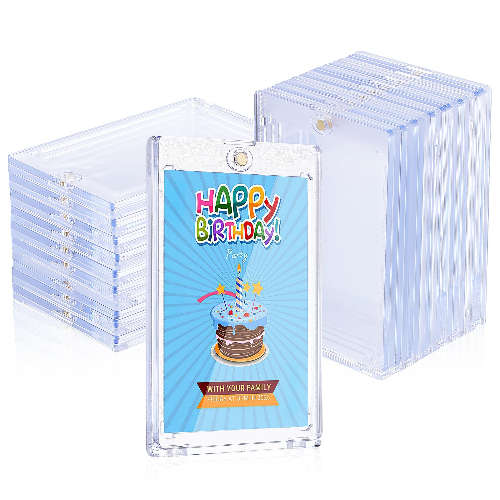 Uonlytech 18 Pollici Custodie Carte Magnetiche Rigide Ps Porta Carte Collezionabili Trasparente Protezione e Visibilità