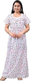 Kripto Katrox Cotton White Base Woman Nightwear and Nightgown Price In India
